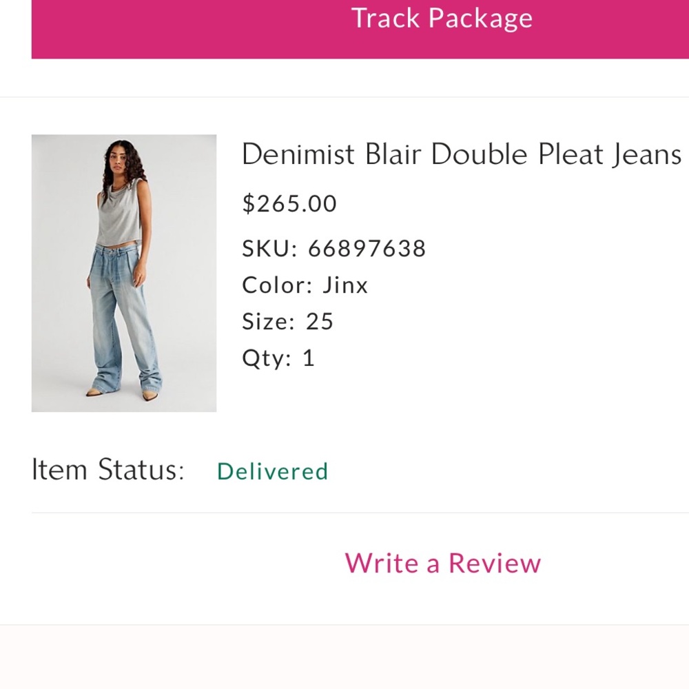 Denimist Blair Double Pleat Jeans